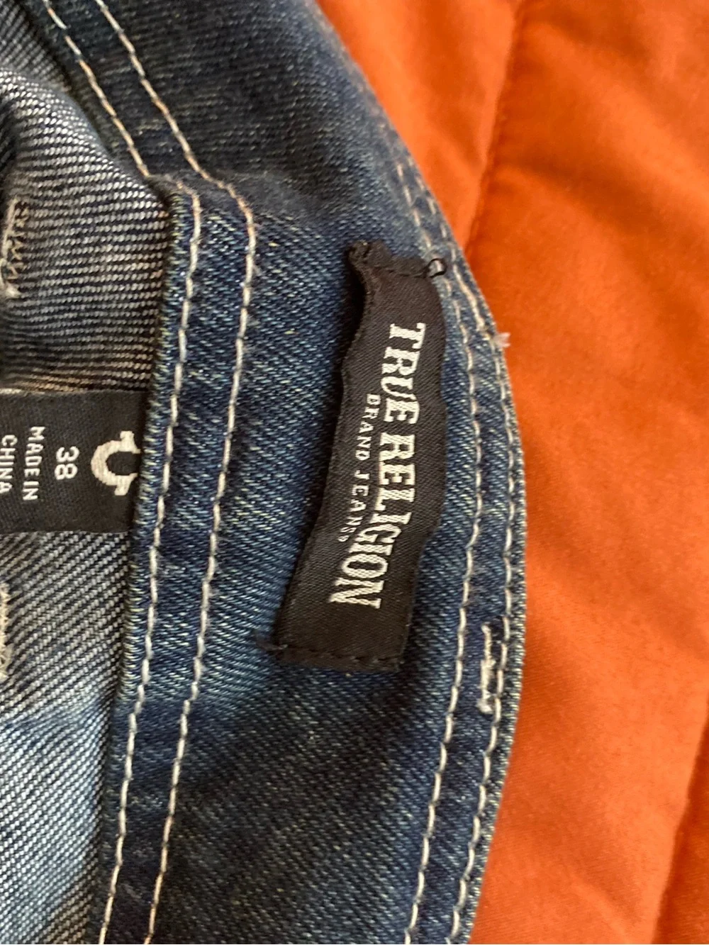 True Religion Men's Dark Blue Straight Cargo Jeans